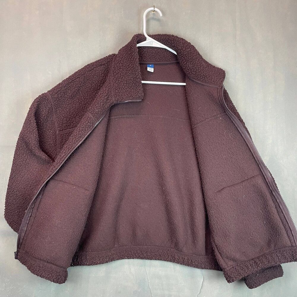 Old Navy Fleece Jacket Men's XL Brown Zip Front Warm Soft Full Zip - Picture 6 of 9